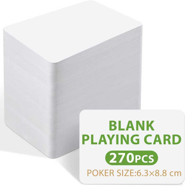 REGUICORP 270PCS Blank Playing Cards, 2.5" x 3.5" Printable Blank Game Cards, White