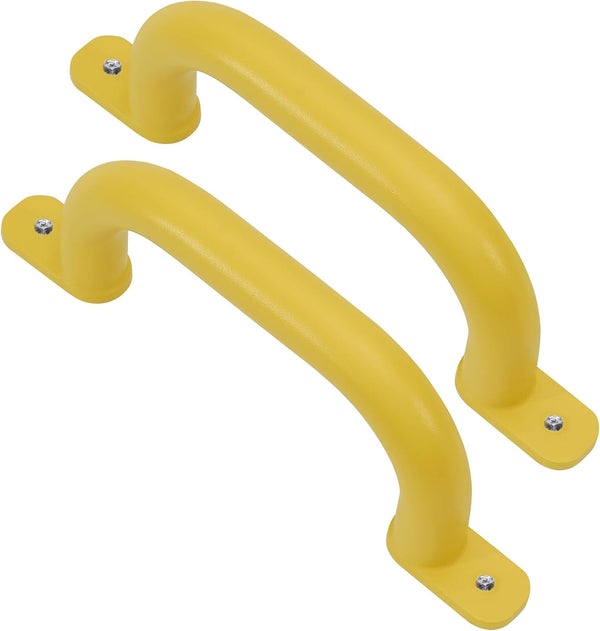 10'' Yellow Playground Accessories Metal Handles, Set of 2 for Outdoor Playset Attachment