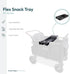 W4 WONDERFOLD Flex Snack Tray for Stroller Wagon with Convertible Cup Holders & Adjustable Sidewalls to Maximize Space