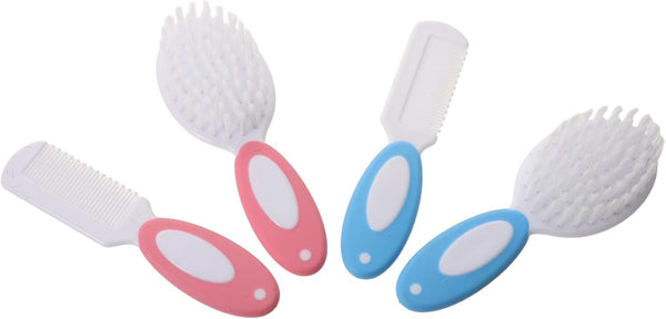 TIDTALEO Hair Brush and Comb Set for Newborns and Infants, Soft Nylon