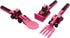 Set Constructive Eating Plate and Utensils - USA-Made Toddler Dinnerware with Divided Plates (Pink Construction)
