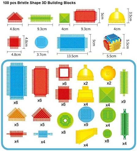 100 Set Teytoy Pcs Bristle Shape Building Blocks Toy for toddlers Kids