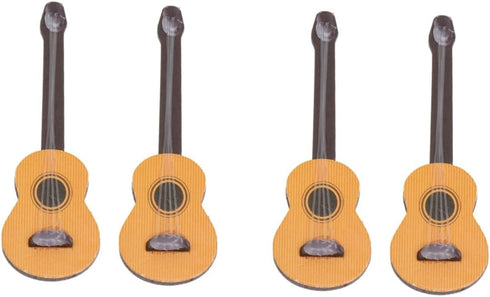 EXCEART 4 Pcs Wooden Miniature Guitar Miniature Wooden Instrument Desktop Micro Landscape Statue DIY Miniature Guitar