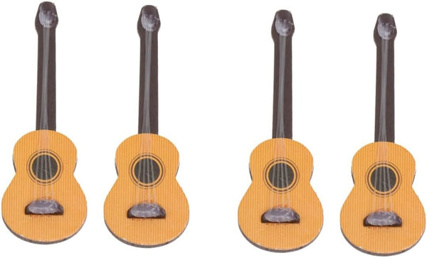 EXCEART 4 Pcs Wooden Miniature Guitar Miniature Wooden Instrument Desktop Micro Landscape Statue DIY Miniature Guitar