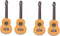 EXCEART 4 Pcs Wooden Miniature Guitar Miniature Wooden Instrument Desktop Micro Landscape Statue DIY Miniature Guitar