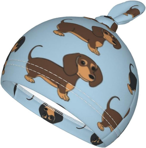 Set KiuLoam Cartoon Funny Cute Dachshunds Dog Newborn Swaddle Blanket with Hat Soft Baby Receiving Blankets Baby