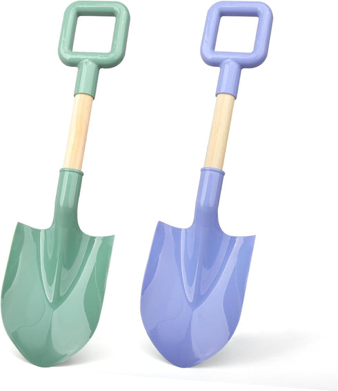 Dilabnba 16in/40cm Kids Beach Spades Sand Shovels Toy, Sturdy Wood Handle ABS Plastic Shovel for Garden Sand Beach