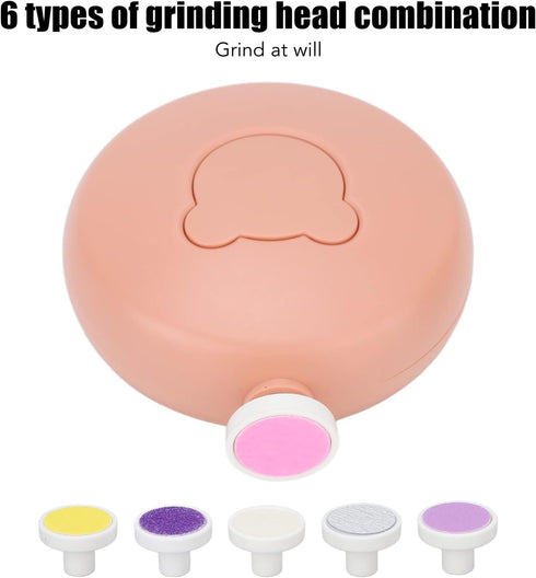 Trimmer, Set 6 ZJchao Electric Baby Nail Nail File Tool with Grinding Heads for Infant Baby (Vibrant Orange)