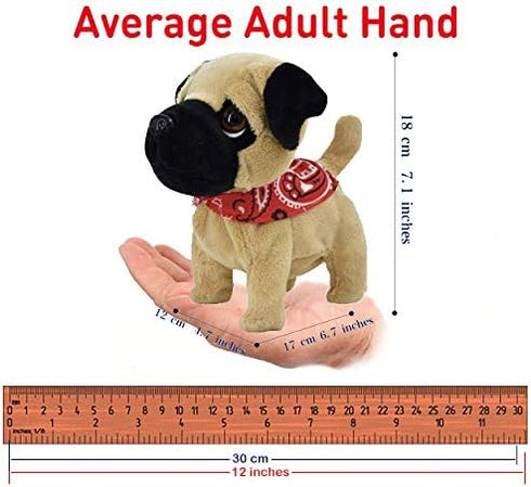 WEofferwhatYOUwant Pug Puppy - Plush Electronic Toy Dog - Small Size, Walks, Barks, and Cuddles for Ages 18+ Months