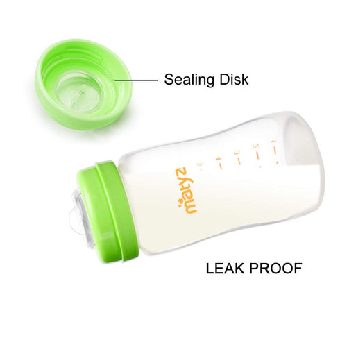 Matyz 4-Pack Breastmilk Storage Bottles with Lids, 8oz Each in Green, Leakproof for Breast Pump