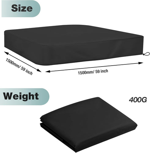 Hoypeyfiy 59 59inches Sandbox Sandpit Cover, Kids Sand Box Cover for Sand and Toys Protection, Square Protective Cover