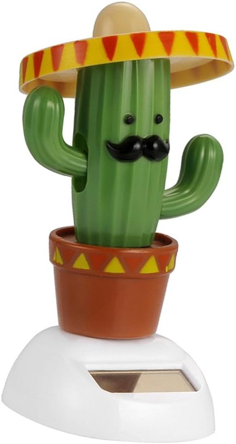 Cactus Solar Powered Shaking Head Dancing Car - Dashboard Decoration Toy Gift