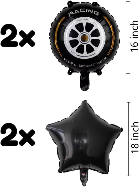 DIWULI Race Motorsport Balloon Set, Themed Racing Balloon Set for Birthday Decoration Supplies