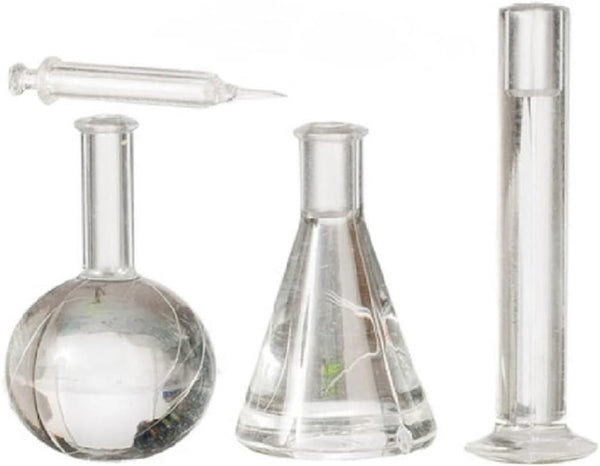 Melody Jane Dolls House Test Tube Beaker Injection Set, Chemistry Hospital School Accessory