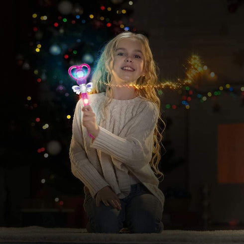 ArtCreativity 13.5 Inch Purple Light Up Heart Toy Wand with Sound - Spinning LEDs and Sound Effects for Kids