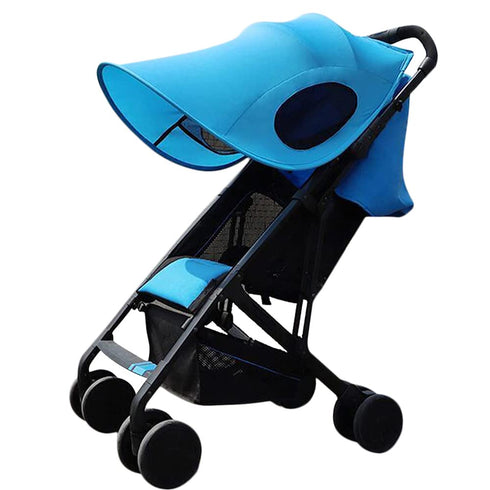 Universal Stroller Sun Cover, UV Protection Baby Stroller Shade, Blackout Blind Canopy, Blue