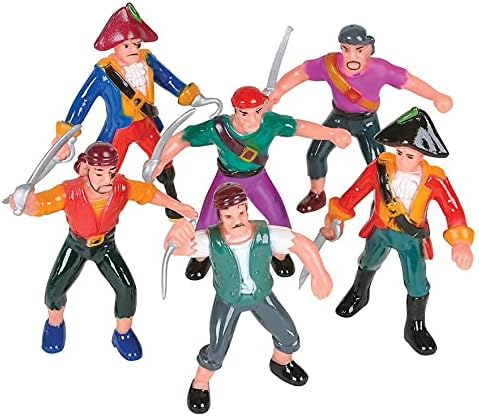 HOWBOUTDIS Playset 10 inch 2 inch 3yrs+ Pirate - Pirate Ship with Pirate Figurines - Hours of Imaginative Play- Makes a