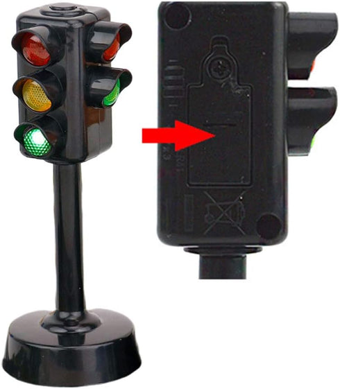 Kisangel 2pcs Traffic Signals Lamp Toy - Traffic Lights with Sound Light for Early Education Kids