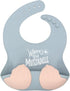 Teasin' Teethers Funny Italian Silicone Baby Bib with Pocket Food Catcher for Toddlers and