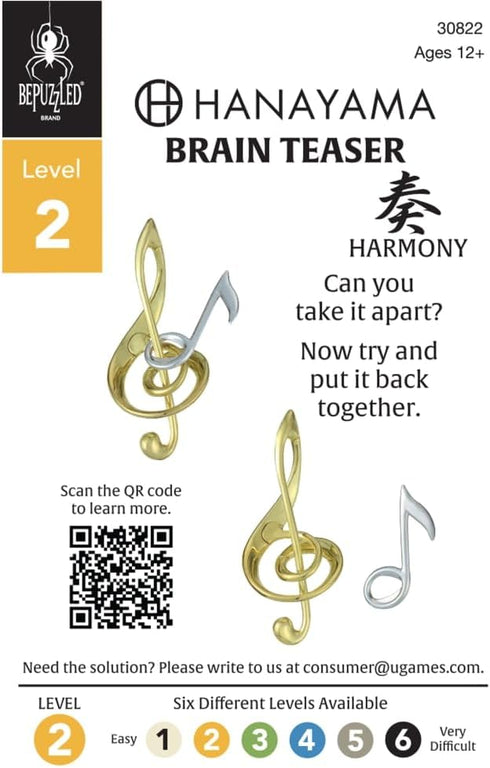 BePuzzled Harmony Hanayama Metal Brainteaser Puzzle, Mensa Rated Level 2, Ages 12 and Up