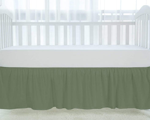 100% (28" 52" 14") 800 Count 14" Egyptian Cotton, Nursery Crib Toddler x + Thread Crib Skirt Dust Ruffle, Bedding