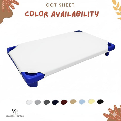 22" 40" Pack 6 x Daycare Cot Sheets of Fitted Toddler Nap Mat Covers Soft Breathable Microfiber Poly-Cotton Standard