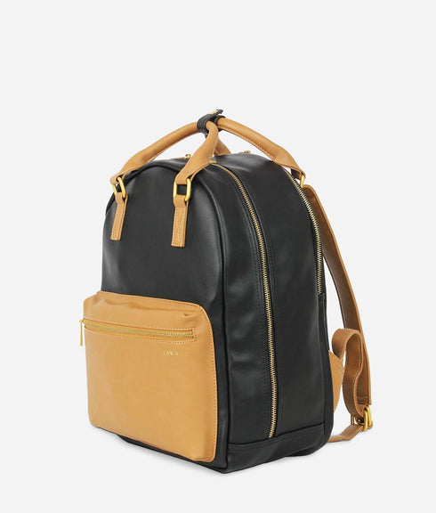 Pack Backpack FAWN DESIGN Diaper (Classic with Contemporary Diaper Bag Features) (Black/Tan)