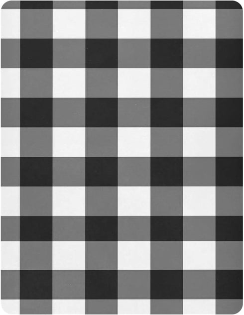 Emelivor Pack 39x27IN Black White Buffalo Plaid Crib Sheets for Boys Girls and Play Sheets Breathable Mini Fitted Crib