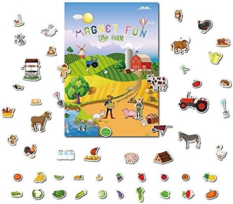 Magnetic Portable Playboard Farm Life (58 Pcs), Suitable for Age 5+