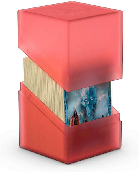 Ultimate Guard Boulder 100+ Classic Deck Case for 100 Double-Sleeved TCG Cards, Ruby, Secure Storage