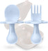 Grabease Baby Feeding Utensils Set, 1 Set, Blue - Self Feeding Baby Fork and Spoon, BPA-Free & Phthalate-Free for Baby