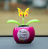 2Pcs Purple Solar Power Flip Flap Flower, Eco-Friendly Bobblehead Solar Dancing Flowers for Car Decoration