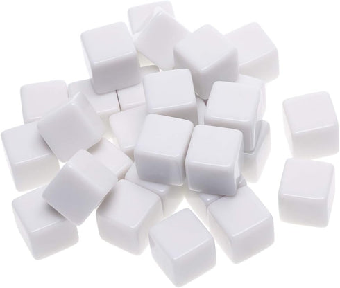 Shapenty 16MM White Acrylic Blank Dice Cubes for Board Games, DIY Sticker, Party