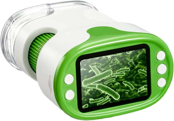 Rechargeable Digital Microscope for Kids, Portable Microscopes with Slides, Learning Educational Toys for Boys & Girls