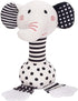 Black and White Newborn Baby Toys 0-12 Months, Soft Plush Rattle Stuffed Animal Toy with Teether and Sound (Elephant)