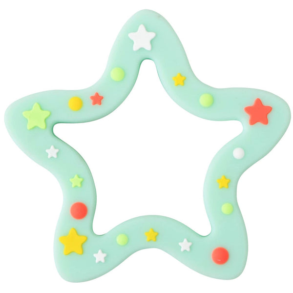 Jimibaby Silicone Star Teether, The First Teething Toy for Baby Boys and Girls, 100% BPA Free, Freezer Safe (Mint Star)