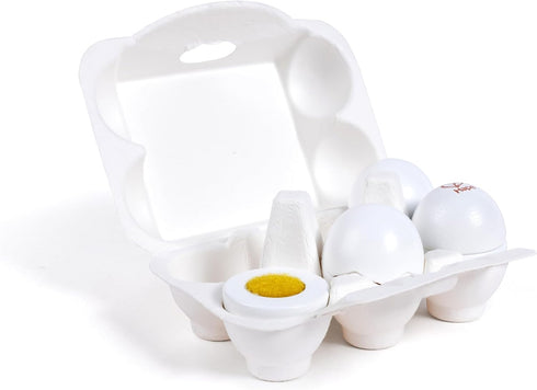 Hape Egg Carton Kitchen Toys: Children Play Kitchen Game Food Toy for Early Development (3Pcs Hard-Boiled & 3Pcs Fried