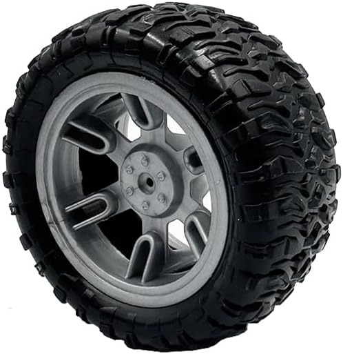 URIMPAVIDO 4PCS Toy Car Wheel 60mm Toy Car Rubber Tire Wheels with Shaft
