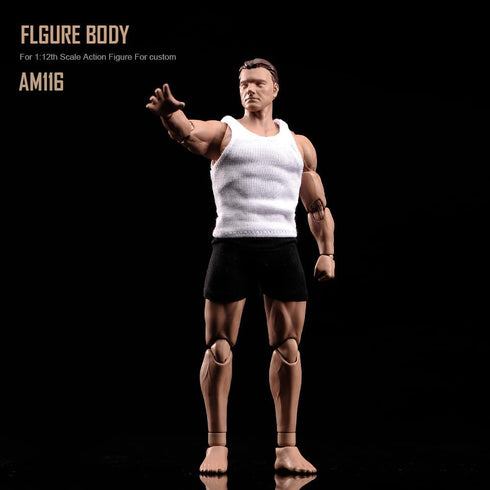 1:12 AM116 6inch Scale Male Action Figure Flexible Custom Muscle Male Figure Body PVC Miniature Figure Strong Dolls