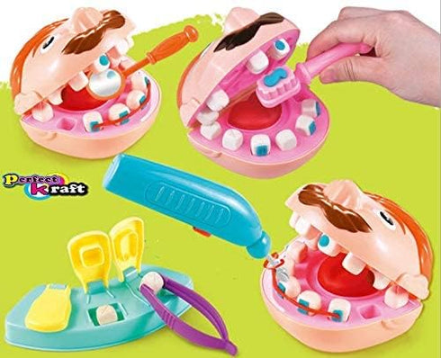 Kids Little Dentist Play Dough Set, Toy Doctor Drill and Fill Playset, Playdough Toy Set