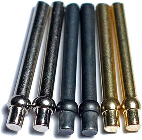 WE Games Standard Metal Cribbage Pegs - Set of 9 with Velvet Pouch in Brass, Silver & Black