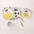 Kids Dinnerware Set Bamboo 5 Pcs with Plate Bowl Cup Fork Spoon (Cow) by Fekdod