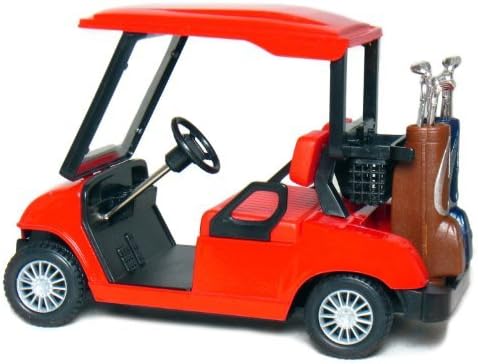 KiNSFUN Red Golf Cart 4½" Die Cast Metal Model Pullback Action Toy