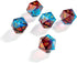 5PCS Polyhedral D20 Dice - 22mm Resin 20 Sided Game Dice for RPG MTG DND Table Games (Red Blue)