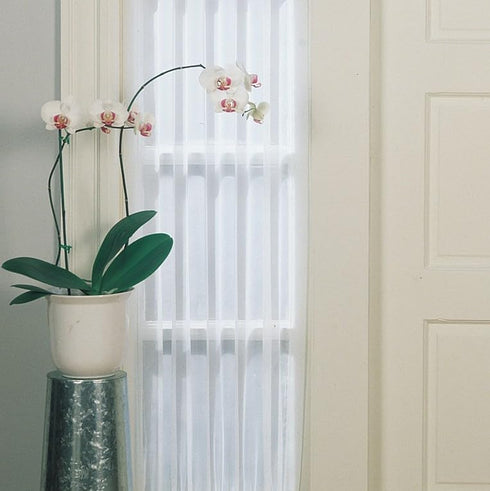 No. 918 Emily Sheer Voile Rod Pocket Door Sidelight Curtain Panel, 28" x 72", White
