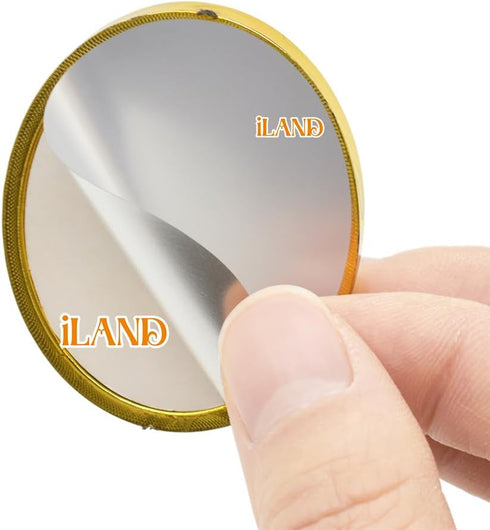iLAND Miniature Dollhouse Accessories, 4 Picture Frames Set with Printed Paintings in Golden Color
