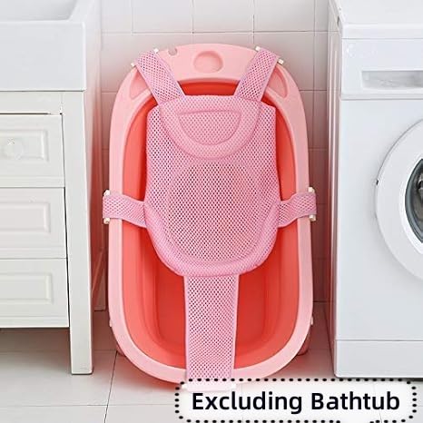 HKSICHENGKEJI Baby Bath Seat Mat Infant Bathing Support Mat with Five Safety Support Corner Adjustable Antiskid Bath