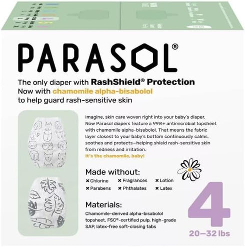Generic 4, 52 Count (Pack 1) para~sol Chlorine-Free Diapers with RashShield Protection, Size