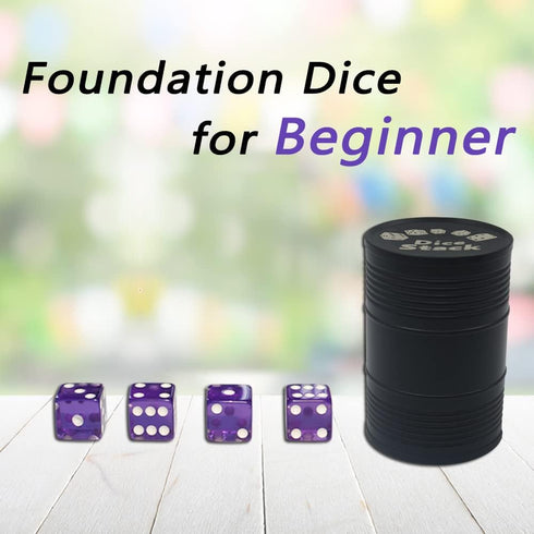 Graduation Gift Dice Stacking Cup Set with 4 Pcs 19mm and 5 Pcs 18mm Standard Dice and Storage Bag