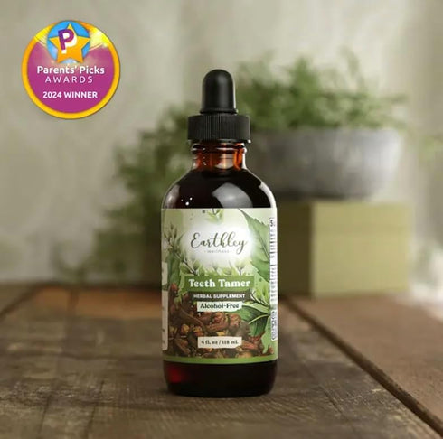 3+ (1.69 oz 500 Earthley Wellness Teeth Tamer, Teething Relief for Babies & Kids, Organic Herbal Formula, Soothes